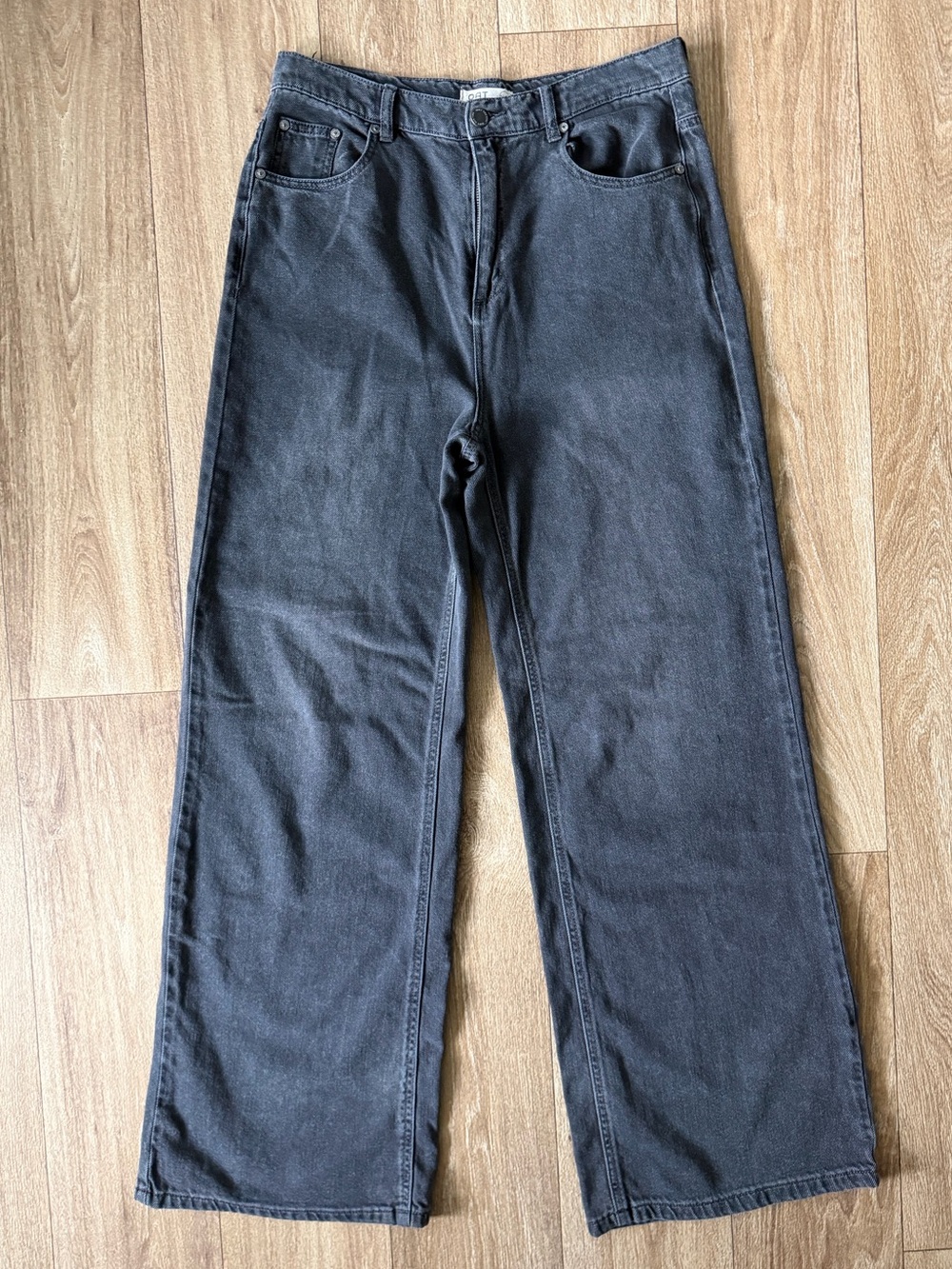 OAT New York Cloud Luxe Denim Wide Leg Jeans Size 10/30 Black Gray